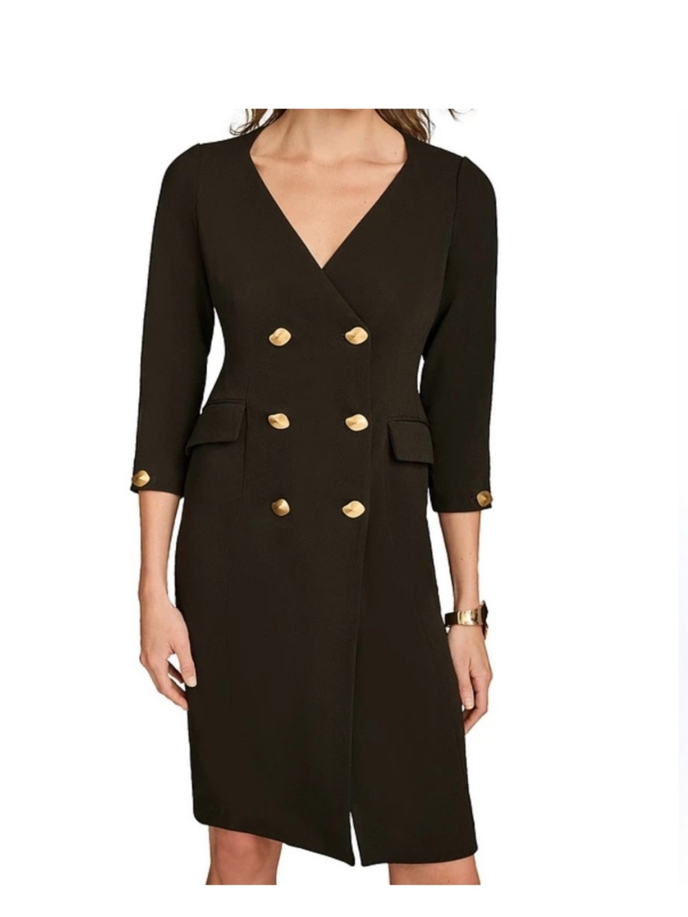 Donna Karan Black Dress with Gold Logo Tag